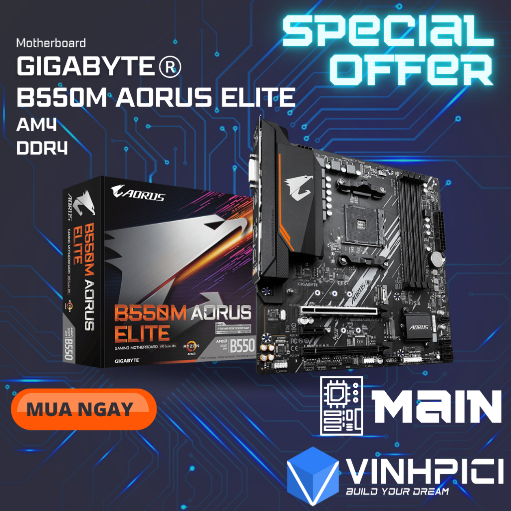 Mainboard GIGABYTE B550M AORUS ELITE [NEW]