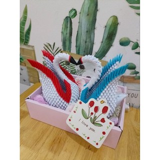 Cặp Thiên Nga Origami 3D (handmade)