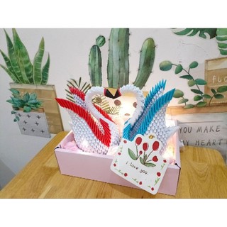 Cặp Thiên Nga Origami 3D (handmade)
