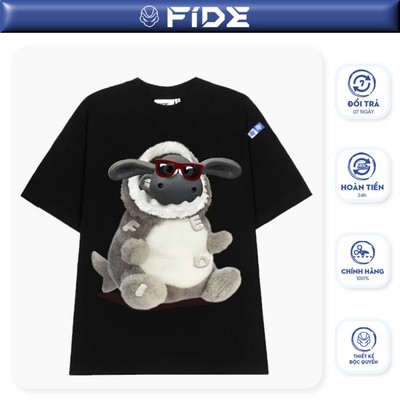 Áo thun FIDE shark unisex form rộng cổ tròn SHARK CUTE - AT11