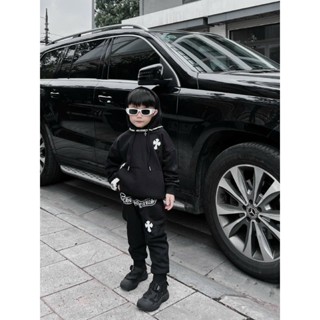 Bộ quần áo nỉ hoodie cho bé trai hình chôm hít đen trắng, bộ nỉ thu đông trẻ em,TPKIDS,[M896]