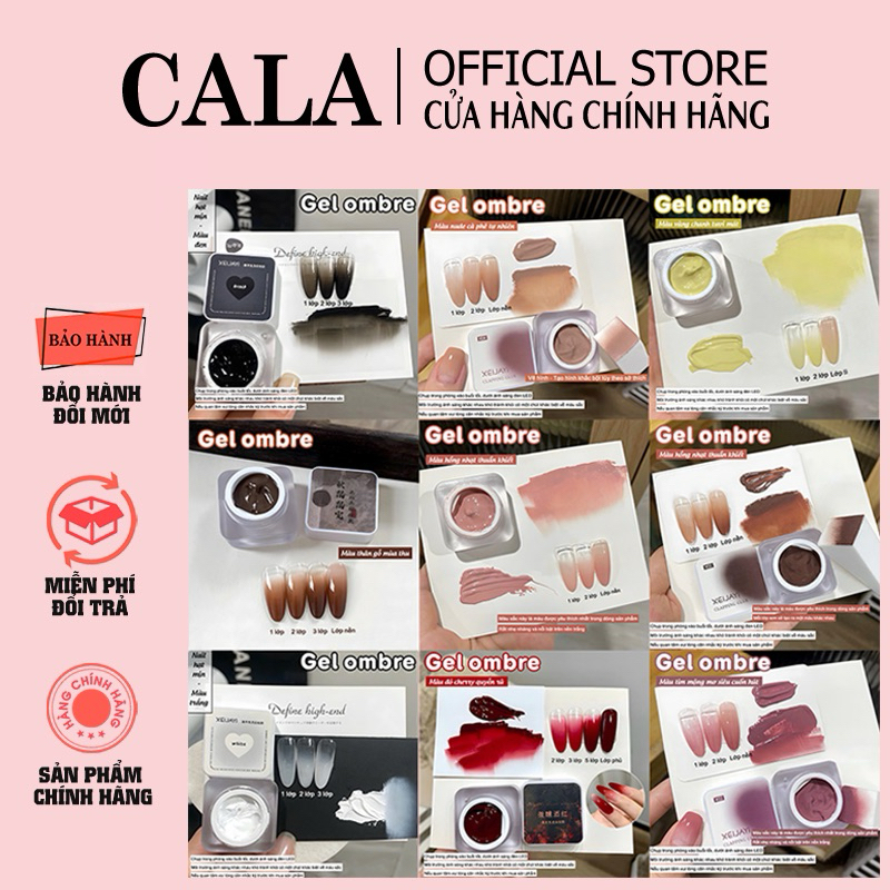 Gel dặm ombre hũ vuông lẻ màu- Sơn gel nén chuyên ombre, gel vẽ siêu đặc mịn hũ vuông