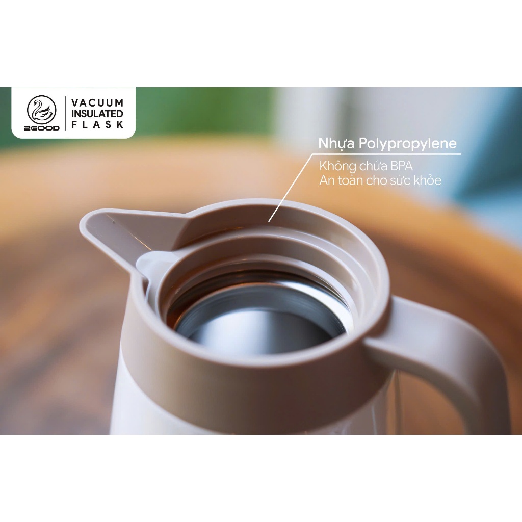 Bình giữ nhiệt 2GOOD, phích giữ nhiệt 1L, bình giữ nhiệt pha trà, bình giữ nhiệt 24h, bình 2GOOD