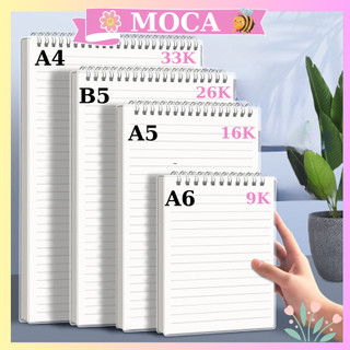  { Rẻ Nhất } Sổ Lò Xo Basic A6 A5 B5 A4 160 Trang Kẻ Caro Ngang Trơn Dot Bìa Trong Suốt Vở Tập Note Kép MOCA 1K 