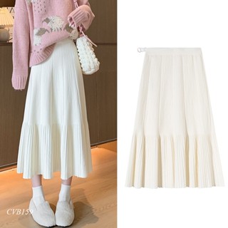  Chân váy len bầu xoè xếp ly CVB159  Dài 83cm  
