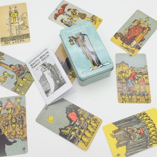 [Phiên Bản Hộp Sắt] Bộ Bài Tarot The Smith Waite, Borderless Tarot Centennial Edition 6cm x 10cm Cao Cấp