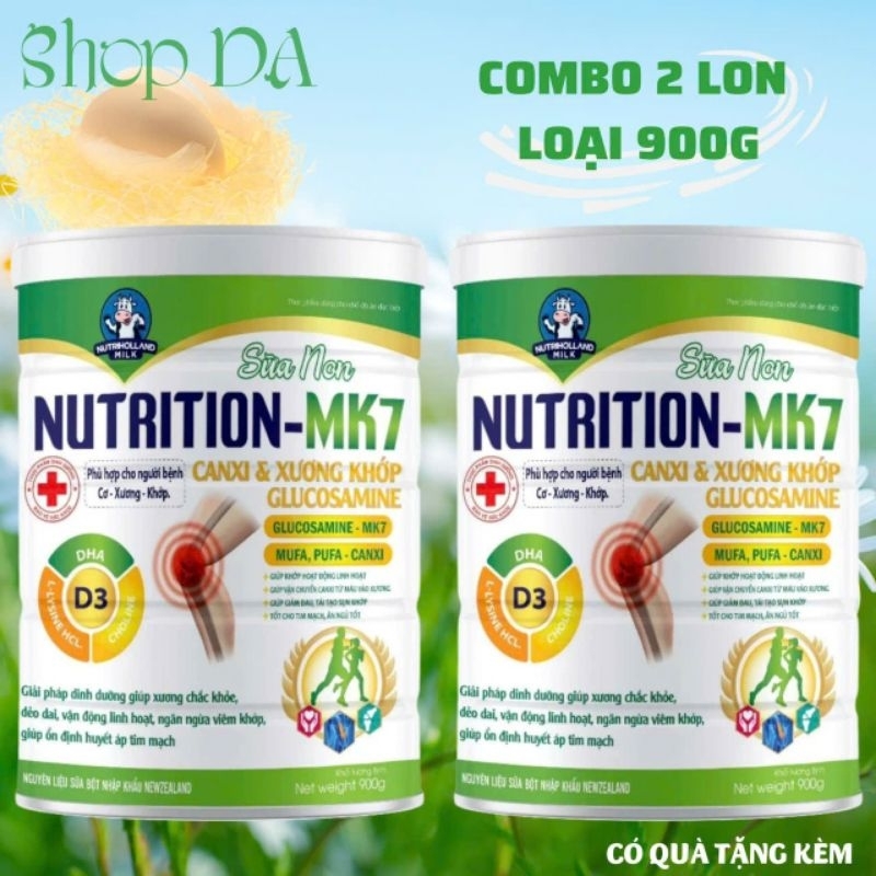 [Combo 2hộp] Sữa Non NUTRITION -MK7 CANXI &XƯƠNG KHỚP 900GR
