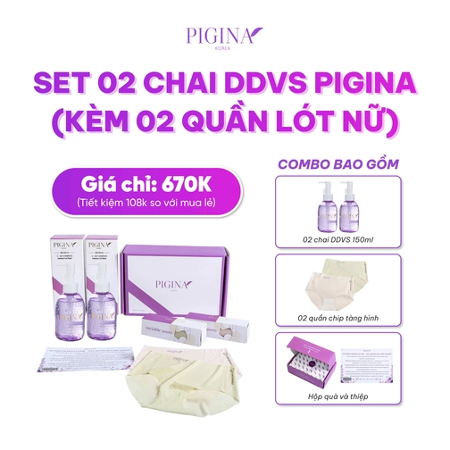 Set 02 chai Dung dịch vệ sinh Pigina - Pigina Intimate Gel Wash 150ml (kèm 10 gói Dung dịch vệ sinh 