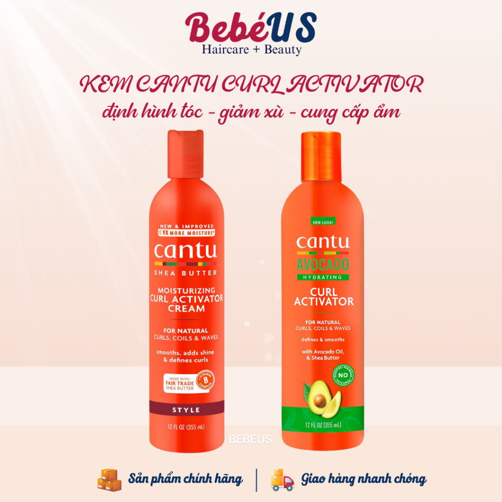 Kem tóc Cantu Moisturizing Curl Activator Cream 355ml giữ nếp tóc xoăn