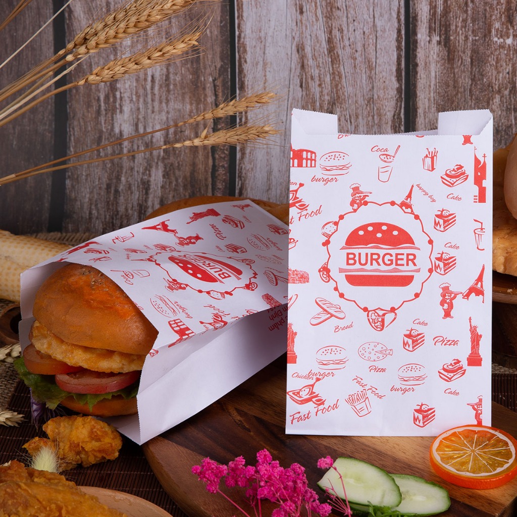 1000 túi giấy đựng Burger (giấy hút dầu MG hoặc Fort Nhiều Hình)