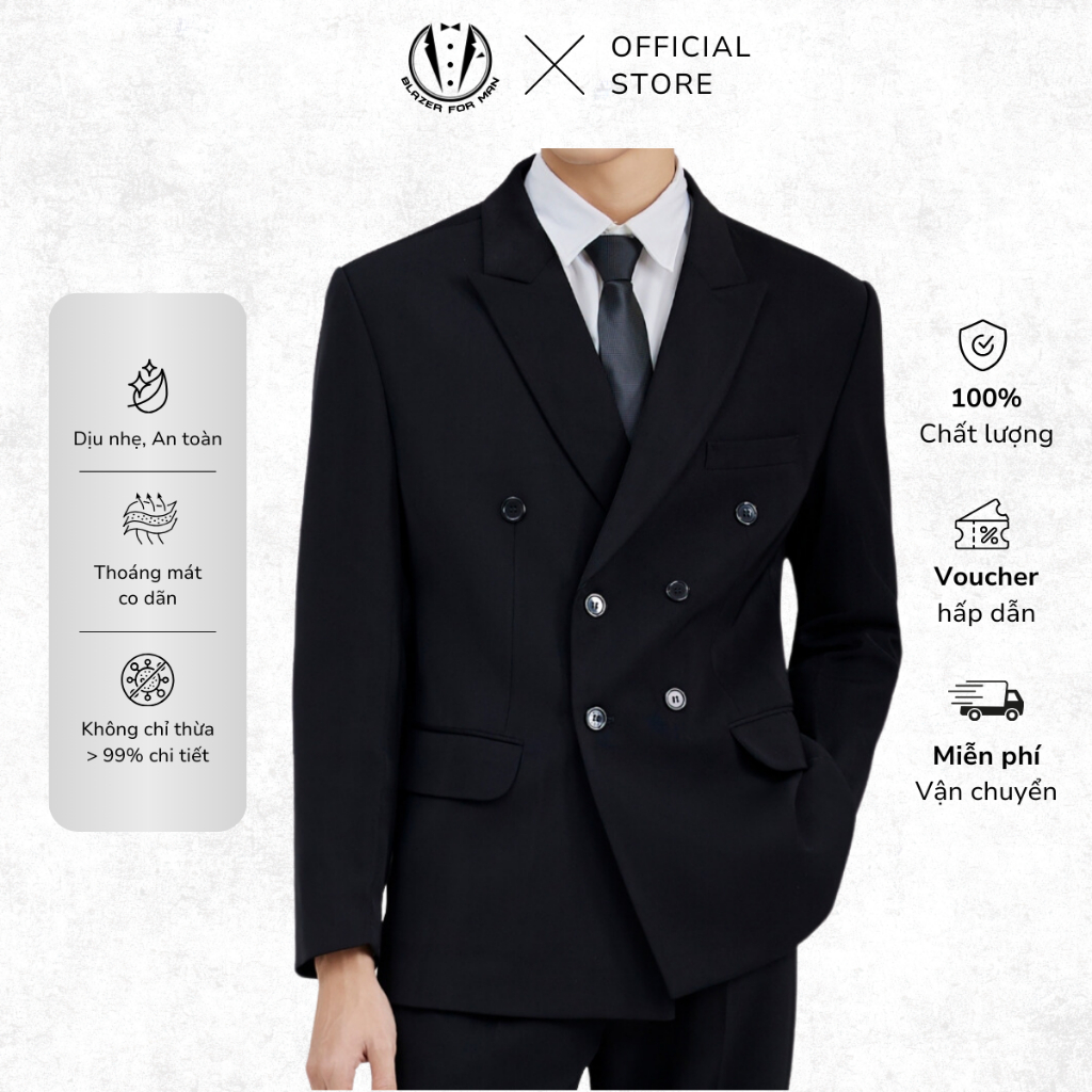 Áo Vest  Nam , Vest 6 Cúc Cao Cấp Form Regular Thanh Lịch , Trẻ Trung - Blazer For Man