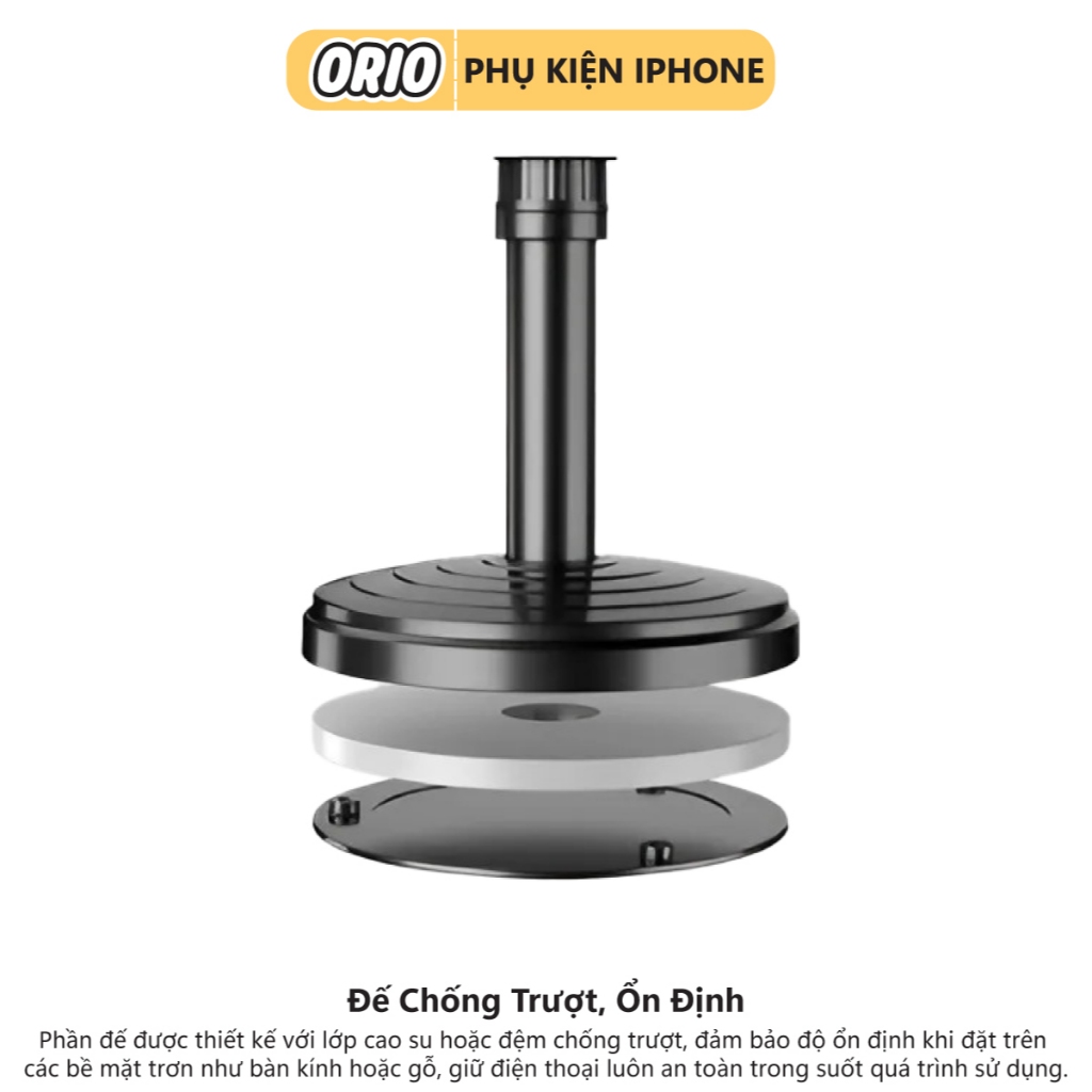 Giá đỡ điện thoại để bàn ORIO B11 xoay 360 độ để quay phim đa dụng - kẹp Livestream | BigBuy360 - bigbuy360.vn