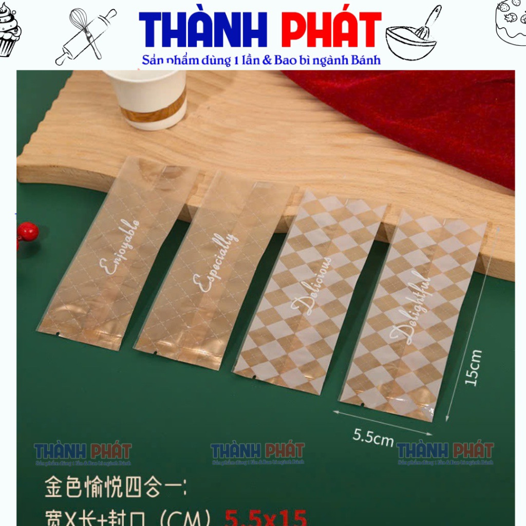 100 Túi đựng bánh thuyền 4 mặt caro - túi bánh thuyền - Túi đựng đế bánh thuyền