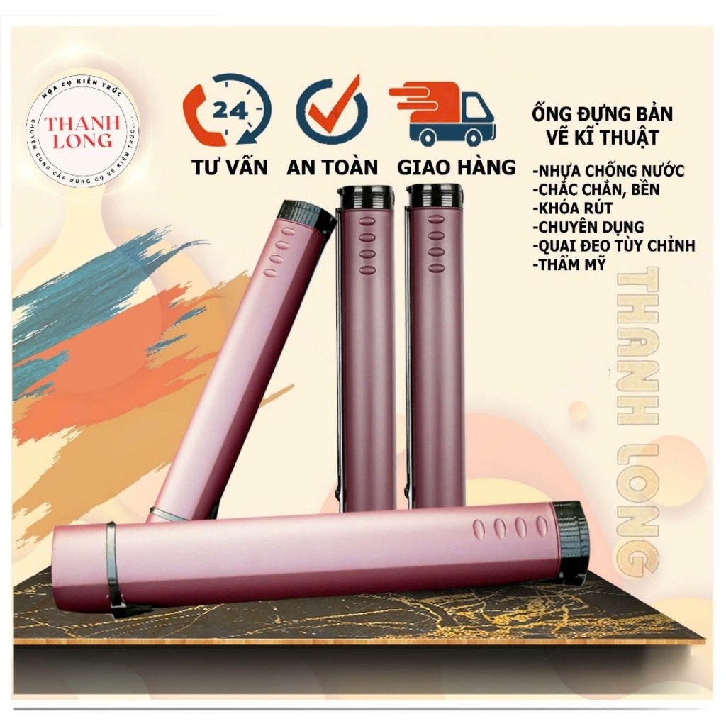 - Ống đựng giấy vẽ MARIE'S, ống đựng giấy vẽ loại 60cm đựng khổ A0/A1/A2/A3
