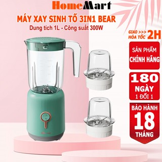 Máy xay sinh tố đa năng 3 cối xay Bear xay sinh tố, xay thịt, xay đồ ăn dặm cho bé – BH 6-18 tháng