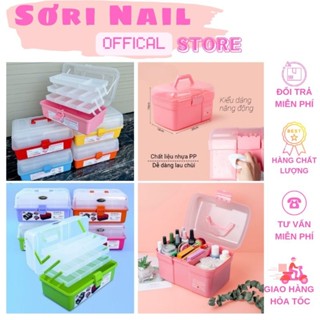 Cốp nhựa đựng đồ nail màu hồng tiện lợi – cốp đựng đồ nail giá rẻ