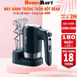 Máy đánh trứng cầm tay bear, đánh trứng trộn bột 10 tốc độ, cs 300w, homemart – bảo hành 6-18 tháng