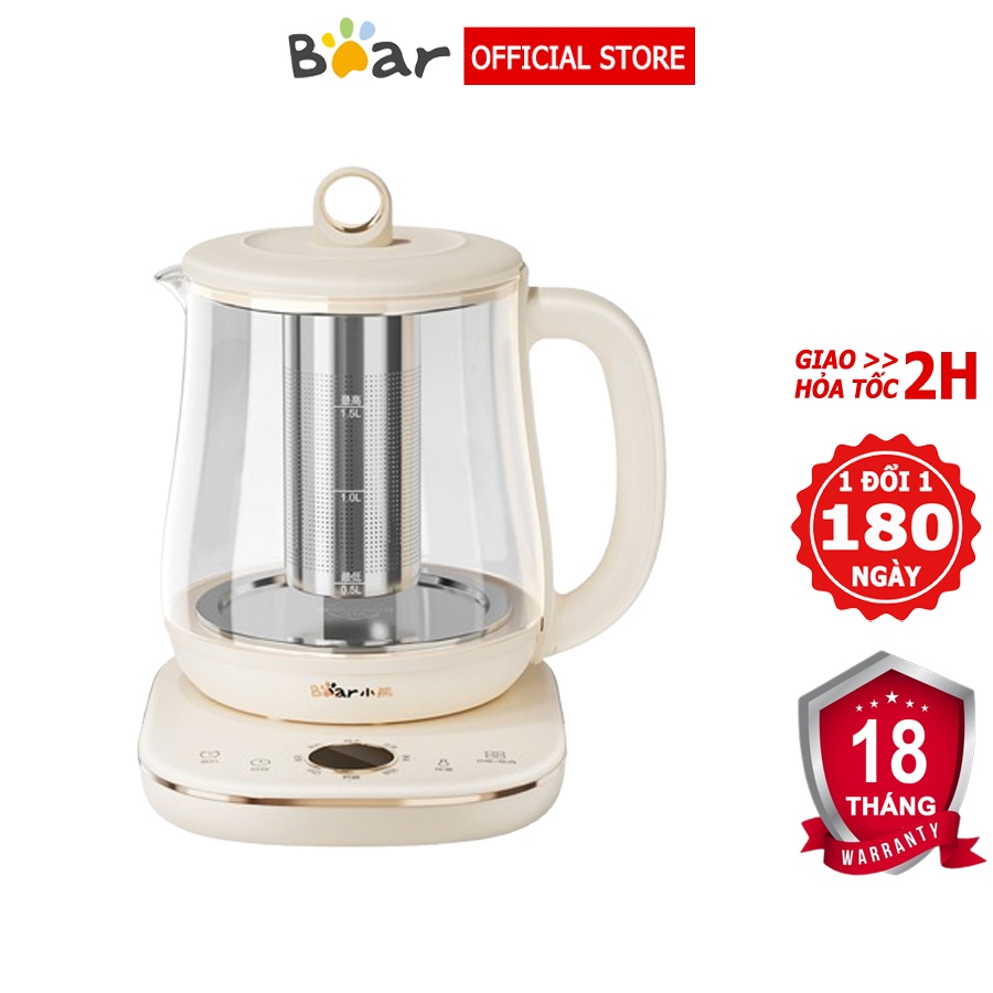 Máy pha trà 1.5L Bear YSH-E15M1/A15Z8 8 chế độ đa năng, chưng yến, pha sữa - Bảo hành 6-18 tháng