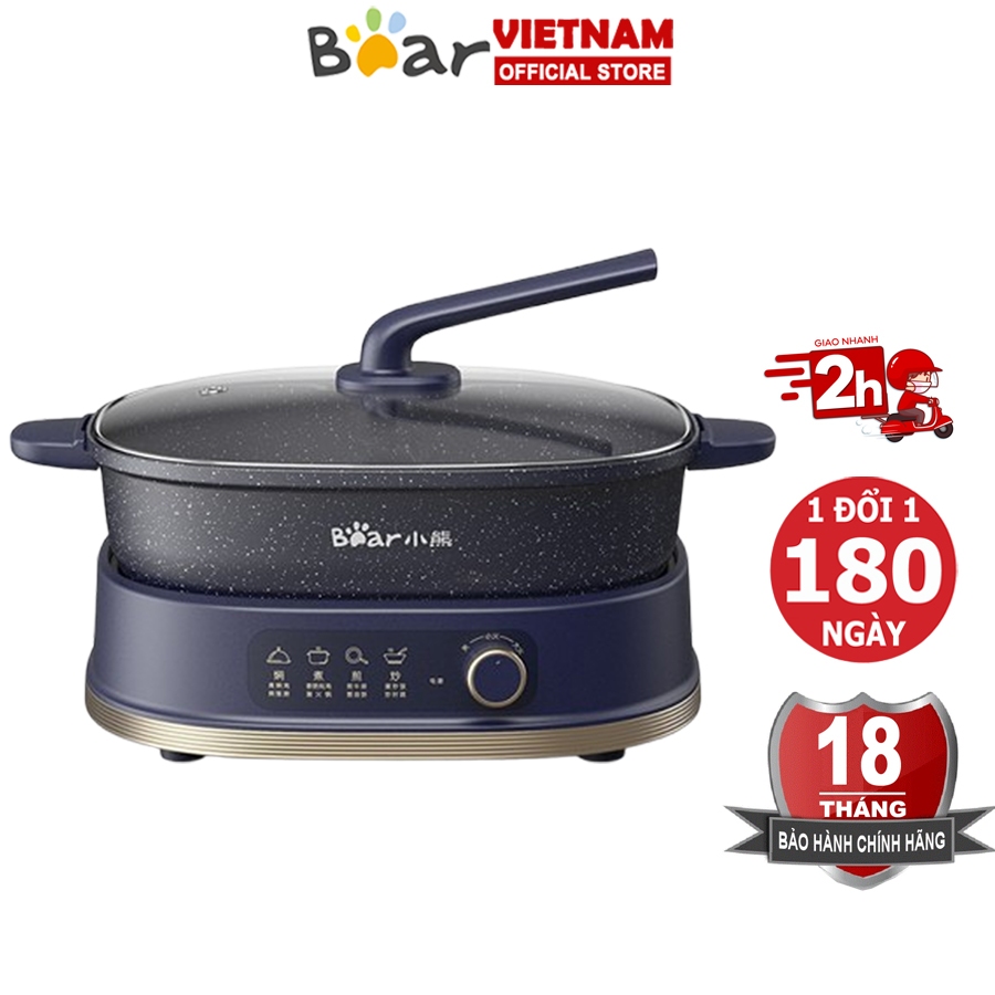 Nồi lẩu điện 6L Bear DHG-C60J1/C60J5 nồi lẩu điện 2 ngăn điều chỉnh nhiệt độc lập - Hàng chính hãng