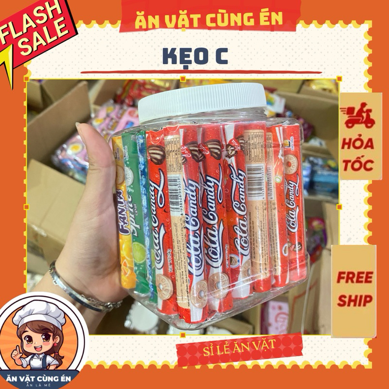 (Giá sỉ) Lọ 30 thanh kẹo C ngậm mix vị, fanta coca, kẹo ngậm C fanta coca lọ 30 thanh