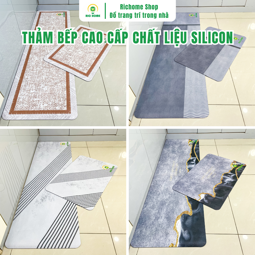 (CHỌN MẪU)Thảm Bếp Chống Trượt Richome hiện đại thảm bếp dễ vệ sinh, chống bẩn, chống trượt (ẢNH THỰ