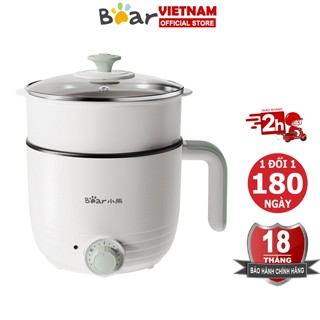 Nồi điện mini đa năng 1.2L Bear (có xửng hấp) nồi lẩu điện mini đa chức năng – Bảo hành 6-18 tháng