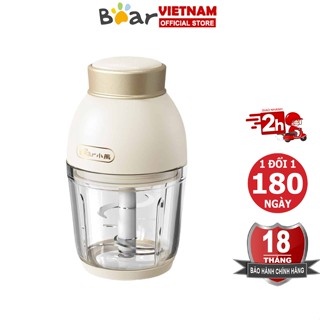 Máy xay ăn dặm 0.6L Bear QSJ-D02Q1 dao 6 lưỡi, cối thủy tinh, máy xay mini đa năng – BH 6-18 tháng