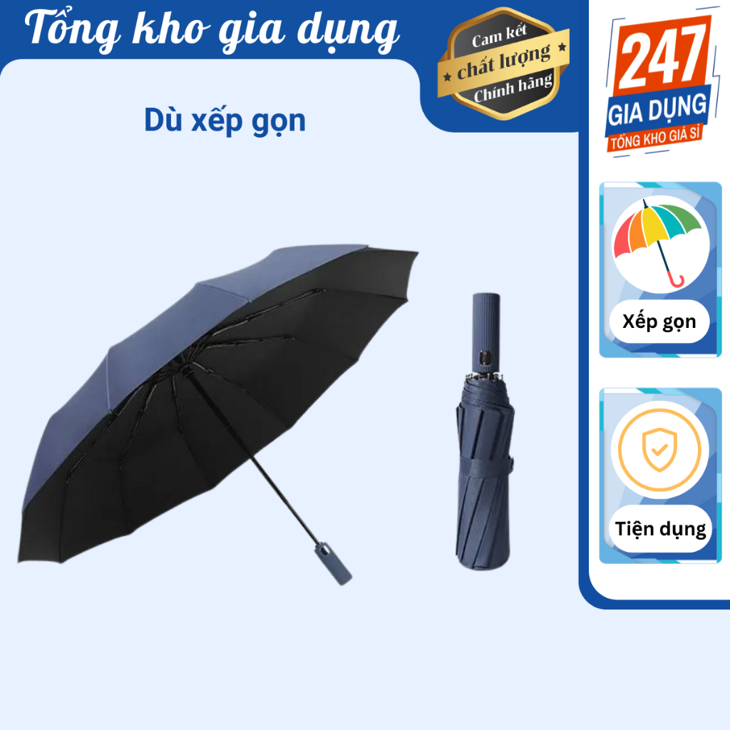 Ô đi mưa, dù 8 nan, dù tự động 12 nan