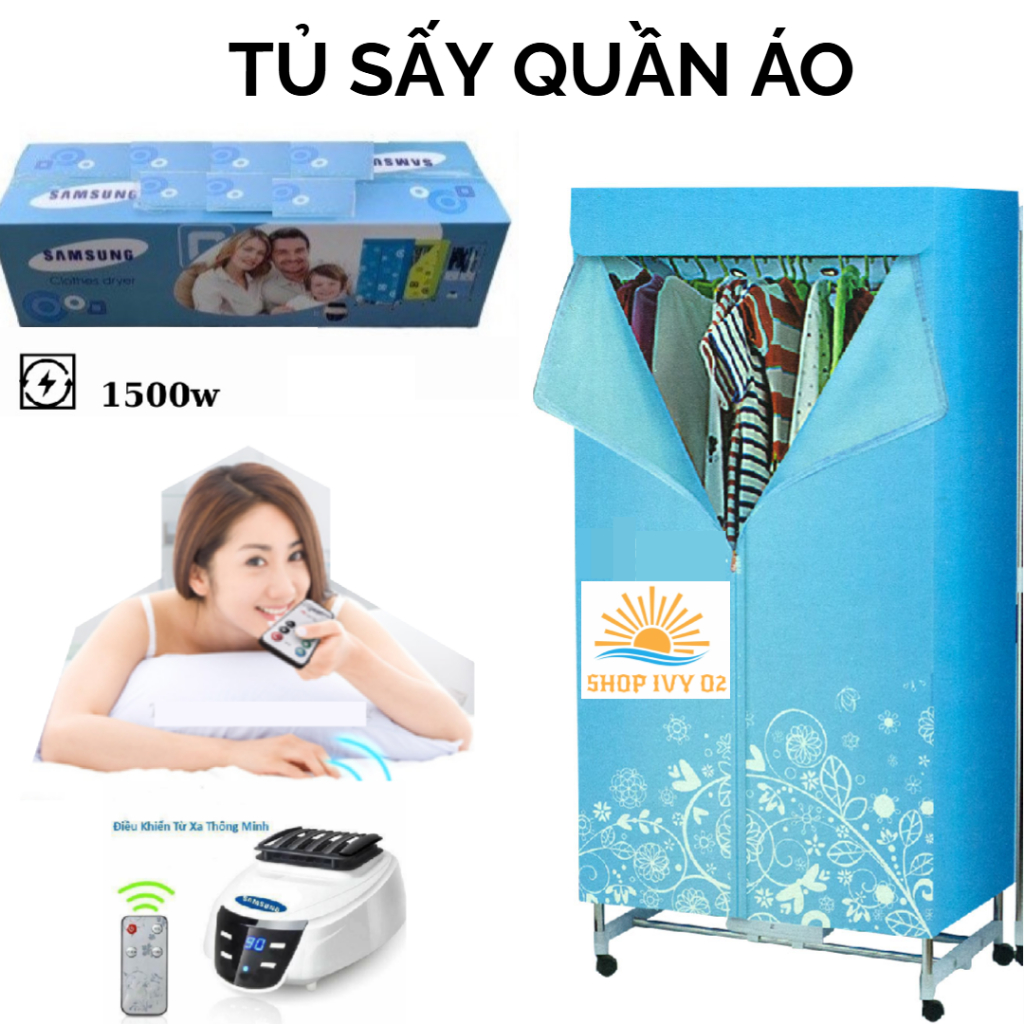 TỦ SẤY QUẦN ÁO (BẢO HÀNH 12 THÁNG) KHÔ NHANH CÓ ĐIỀU KHIỂN TỪ XA CHẠY ÊM KHÔNG GÂY ỒN