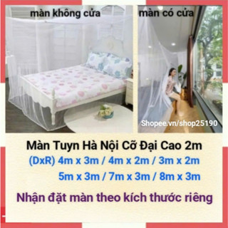 Mùng, Màn tuyn Chống muỗi Hà Nội 10/10 Size Đại, Mùng Màn Tuyn Chống Muỗi size lớn 3m, 5m, 7m, 9m