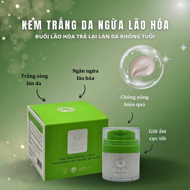 Kem trắng da chống nắng giữ ẩm ngăn ngừa lão hoá Asura Vip 45g - Kem Asura - Marisa Beauty