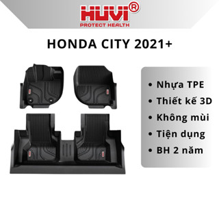 [CHÍNH HÃNG] Thảm lót sàn xe ô tô Honda City 2021-hiện tại nhựa TPE tràn viền - HUVI Việt Nam