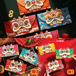 COMBO 50 BAO LÌ XÌ TẾT 2025 BAO THƯ CON LÂN NGANG