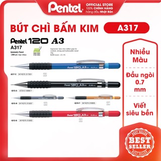 Bút chì bấm kim kĩ thuật pentel nhật bản | ngòi chì 0.7, thay ruột chì | a317