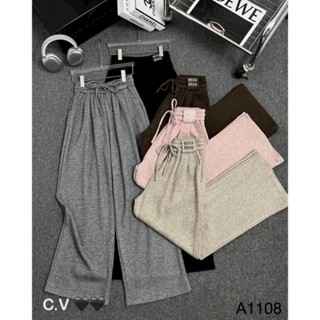 Quần ống rộng suông dài len tăm hàng đẹp đanh tay mềm rủ cạp chữ miu tôn dáng che khuyết điểm