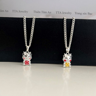 Dây chuyền Bạc ta con giáp Rồng dài 35cm cho bé 2-3-4-5 tuổi - Quà tặng sinh nhật ý nghĩa - Bạc ta TTA Jewelry - DC039