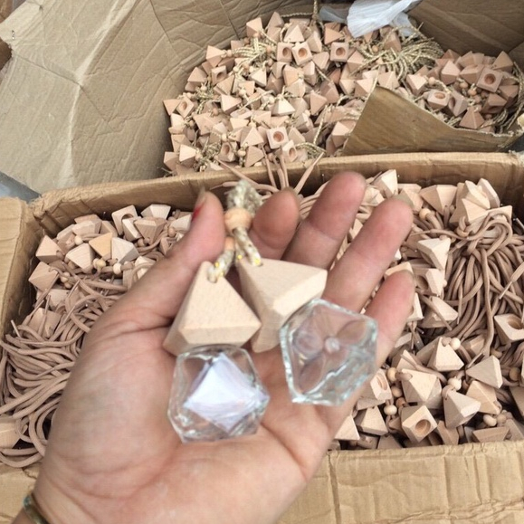  COMBO 100 vỏ Lọ đựng tinh dầu treo xe kim cương dây kim tuyến - vỏ lọ tinh dầu treo xe 