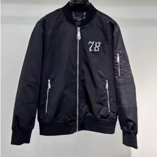  Áo Khoác Áo Bomber Gió 2 Lớp Logo Sắt Ngực 78,Lưng Logo Đầu Lâu Sắt Thời Trang Nam Nữ Cao Cấp 