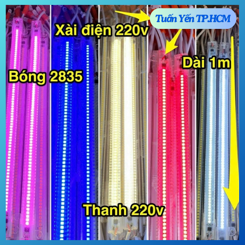 Combo 10 thanh led 220V - 72 chip led Samsung 2835 có chụp nhựa