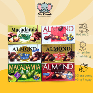 Socola Meiji Nội Địa Nhật Bản bọc hạnh nhân vị trà xanh, dâu, sữa muối, Maca, socola trắng