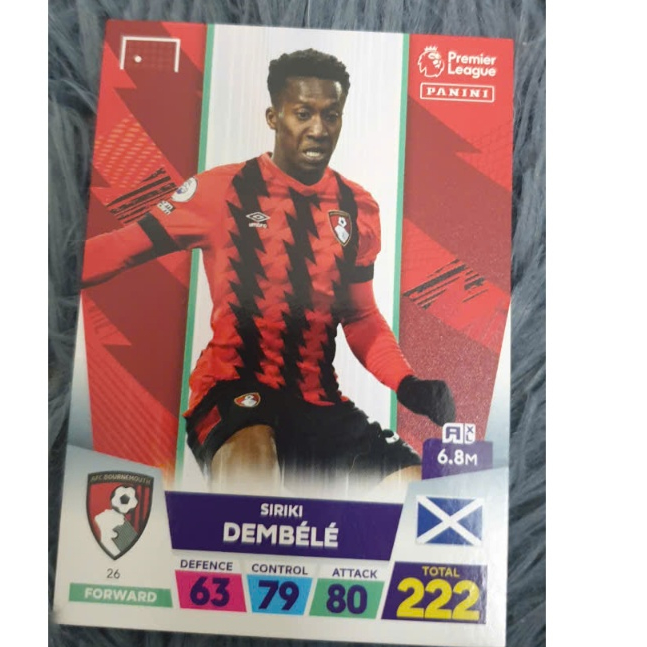 Thẻ bóng đá Siriki Dembele #26 Bournemouth Panini Adrenalyn XL 2022/23