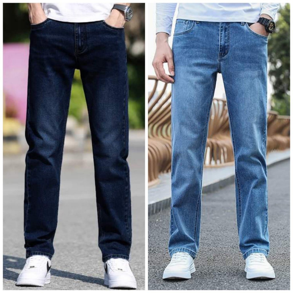 Quần Jean Nam Ống Suông Quần Bò Nam Cotton Ống Đứng Không Dãn Phong Cách Thời Trang Công Sở