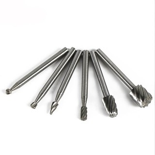 Dụng cụ khắc gỗ 6 mũi, trục 3.17mm, phay, đục đẽo tỉ mỉ, dùng cho máy khắc thông dụng