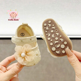 Giày Búp Bê Công Chúa Cho Bé Gái Sơ Sinh - Đế Mềm Chống Trượt Đính Hoa Xinh Xắn - Giày Tập Đi Bé Gái
