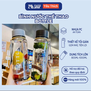 Bình Nhựa Uống Nước, Bình Nước Tập Gym Thể Thao BOTTLE 800ml -1000ml
