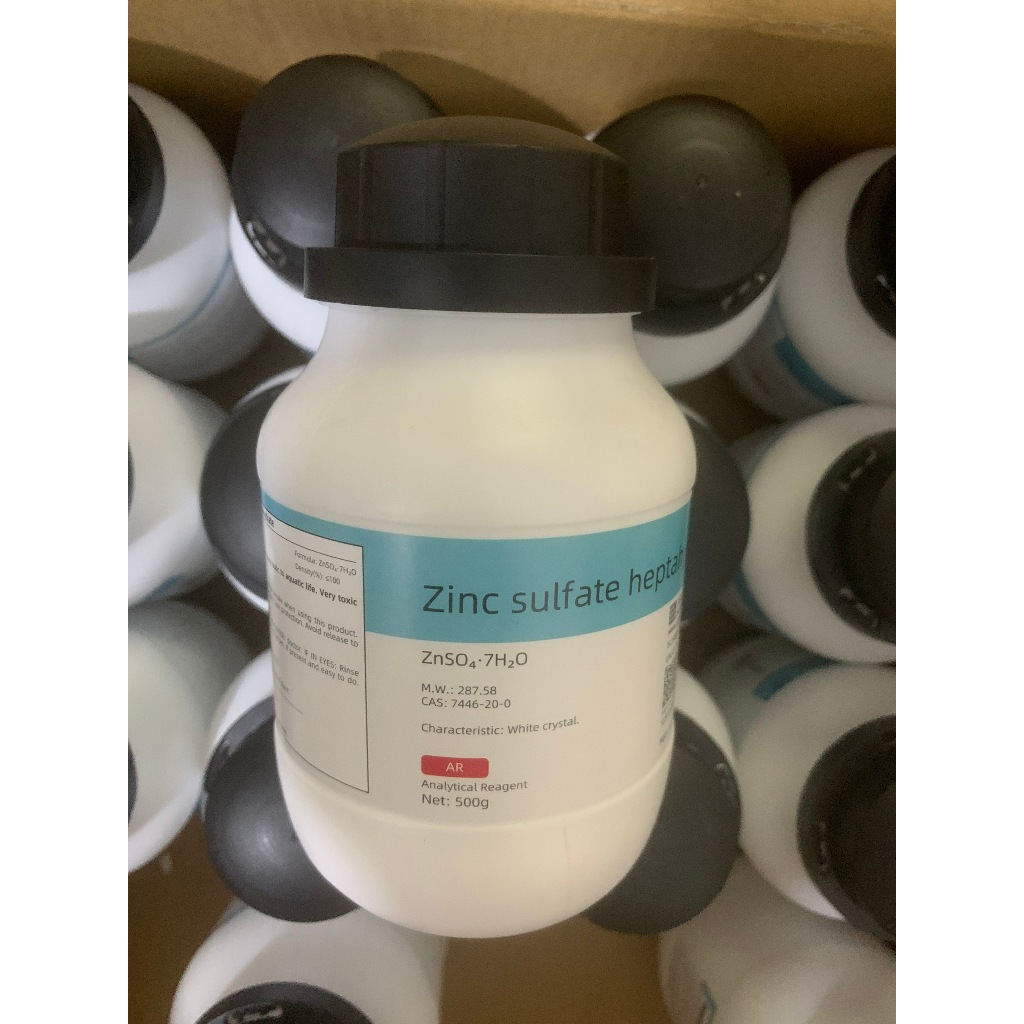 Hóa chất Zinc Sulfate Heptahydrate ZnSO4.7H20 chai 500g kẽm sunfat xilong hoặc GH