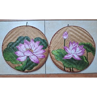 Tranh vẽ mẹt hình hoa sen ( 120k/1 cái ) 35cm