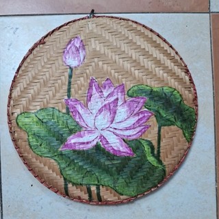 Tranh vẽ mẹt hình hoa sen ( 120k/1 cái ) 35cm