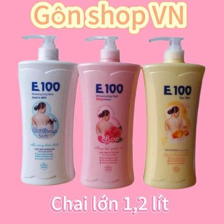  Sữa tắm E100 chai lớn 1,2 lít mềm mịn thơm ngát hương hoa 
