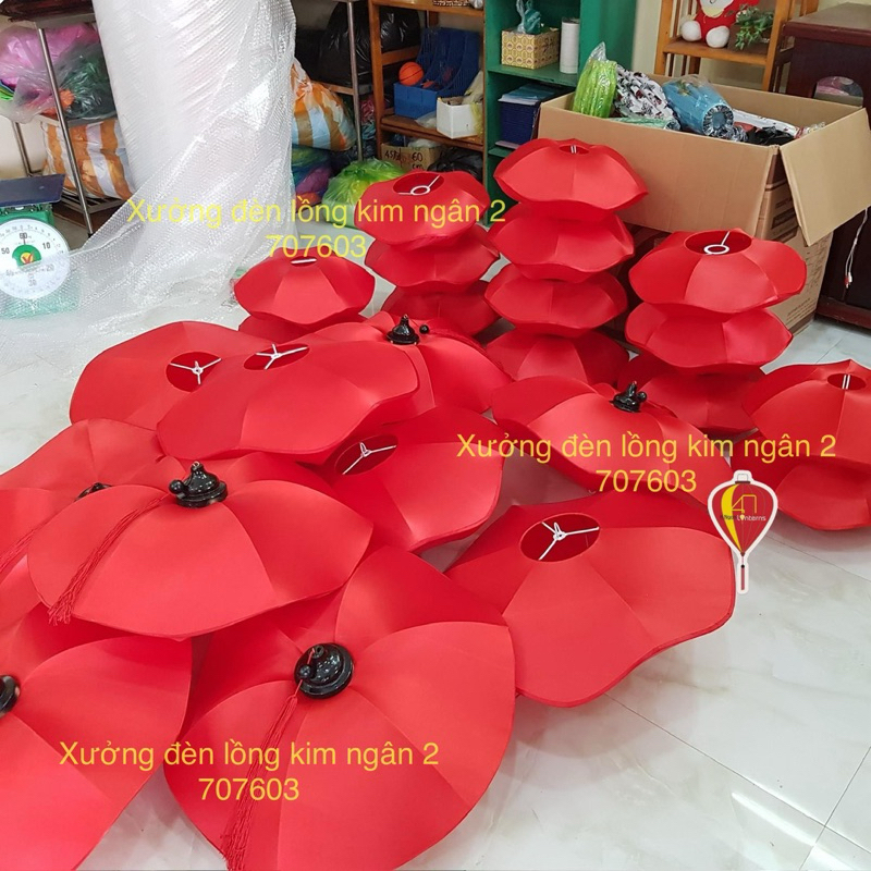 Đèn lồng hội an lá sen sắt 1 lớp cực đẹp chuyên trang trí nhà hàng khách sạn trung thu tết size 50cm
